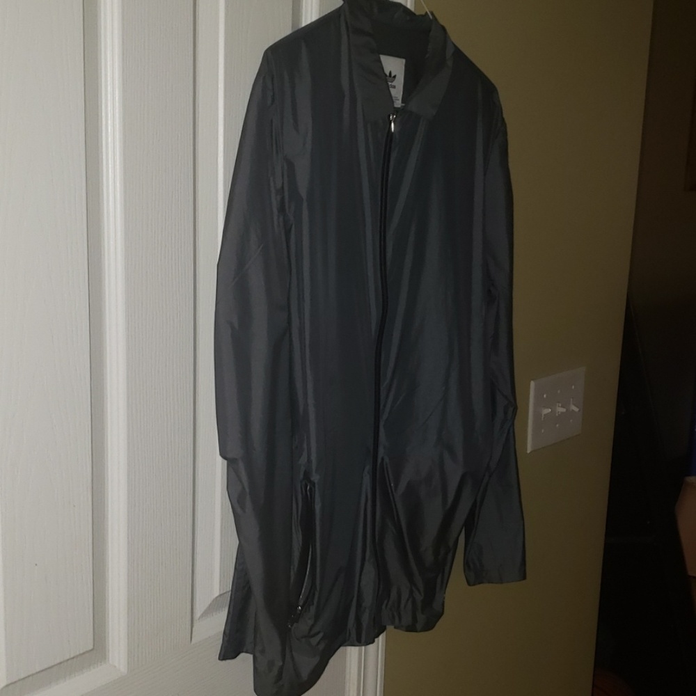 Charcoal navy Adidas jacket sz xl tonal stripes